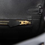 Hermes Birkin 25 Black Matte Alligator and Togo Touch Rose Gold Hardware