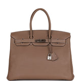 Hermes Birkin 35 Etoupe Togo Palladium Hardware