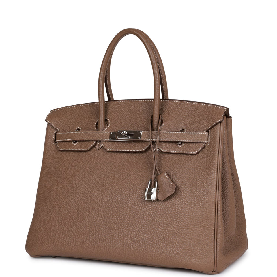 Hermes Birkin 35 Etoupe Togo Palladium Hardware