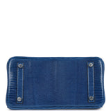 Hermes Birkin 25 Bleu Saphir Lizard Palladium Hardware