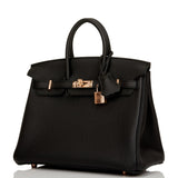 Hermes Birkin 25 Black Togo Rose Gold Hardware