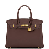 Hermes Birkin 30 Rouge Sellier Togo Gold Hardware