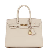 Hermes Birkin Sellier 30 Craie Epsom Gold Hardware