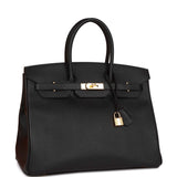 Hermes Birkin 35 Black Epsom Gold Hardware