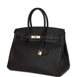 Hermes Birkin 35 Black Epsom Gold Hardware