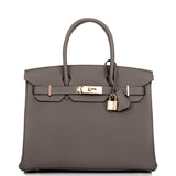 Hermes Birkin 30 Etain Togo Rose Gold Hardware