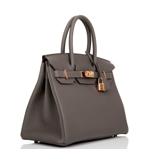 Hermes Birkin 30 Etain Togo Rose Gold Hardware