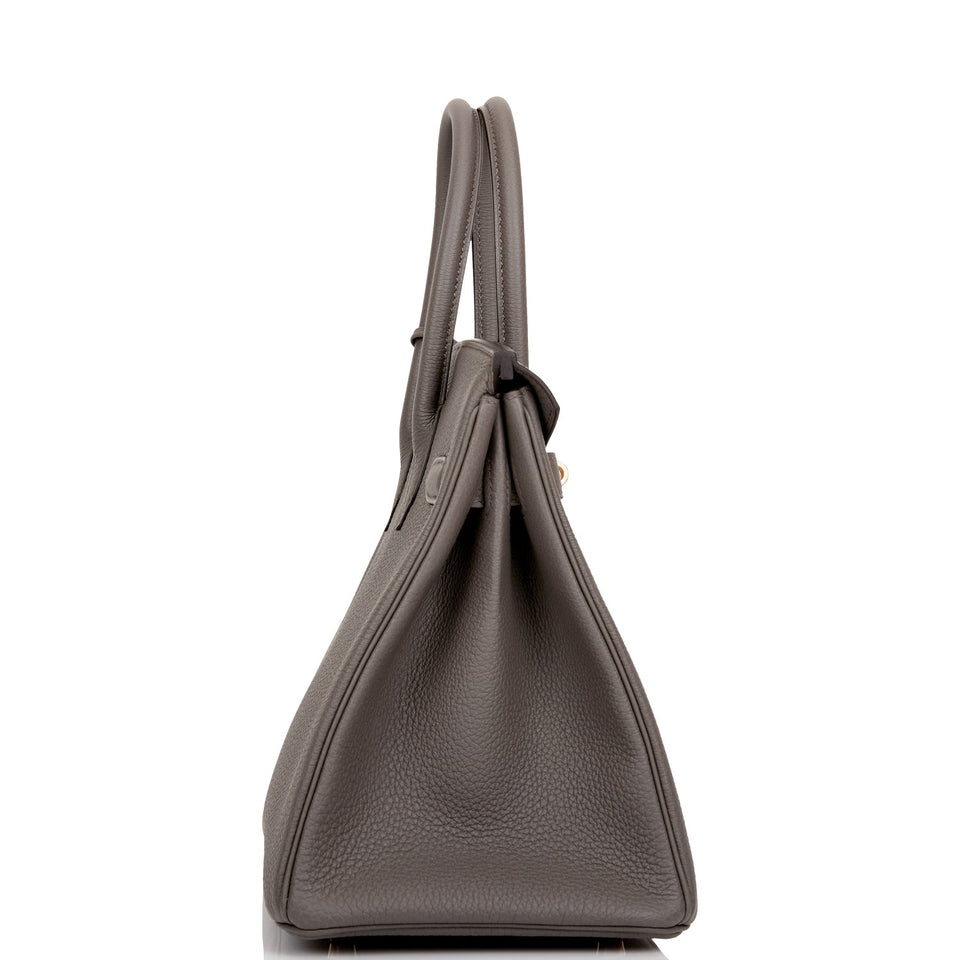 Hermes Birkin 30 Etain Togo Rose Gold Hardware