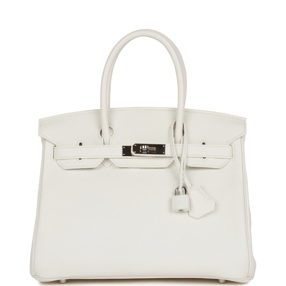 Hermes Birkin 30 White Clemence Palladium Hardware