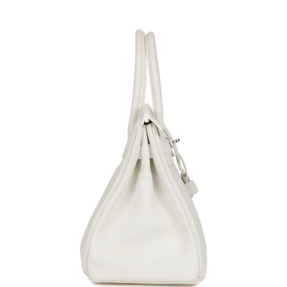 Hermes Birkin 30 White Clemence Palladium Hardware