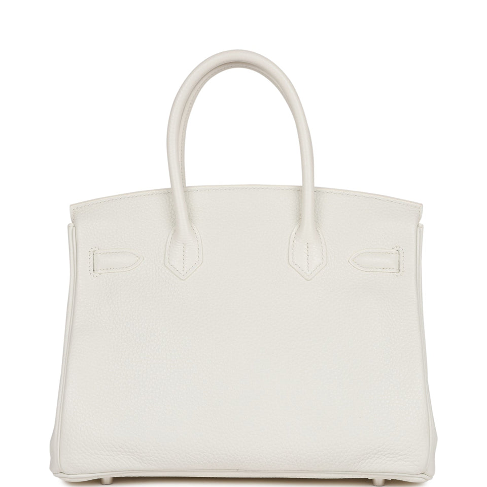 Hermes Birkin 30 White Clemence Palladium Hardware
