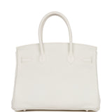 Hermes Birkin 30 White Clemence Palladium Hardware