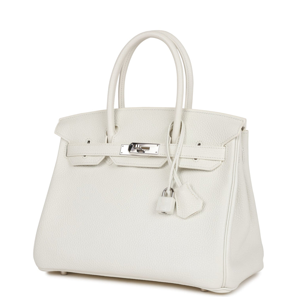 Hermes Birkin 30 White Clemence Palladium Hardware
