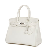 Hermes Birkin 30 White Clemence Palladium Hardware
