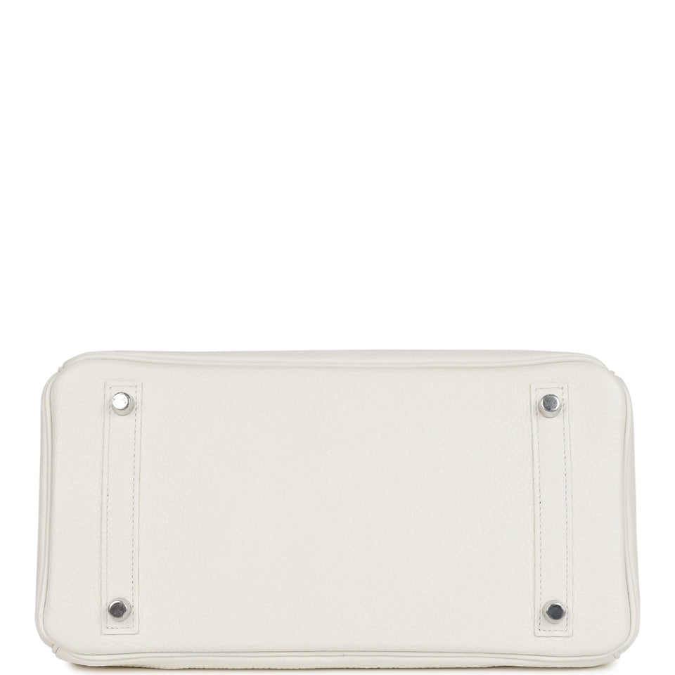 Hermes Birkin 30 White Clemence Palladium Hardware