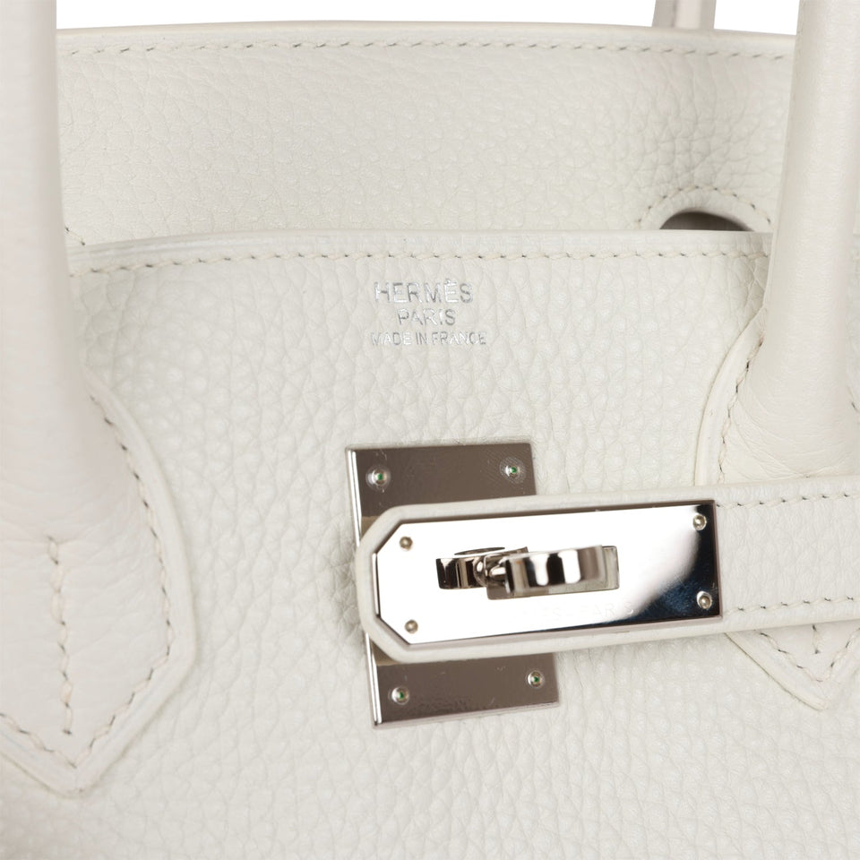 Hermes Birkin 30 White Clemence Palladium Hardware