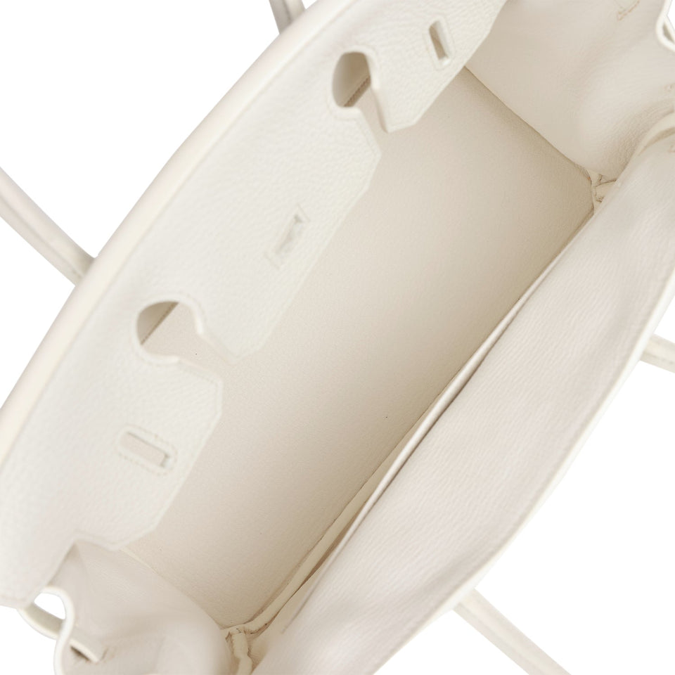 Hermes Birkin 30 White Clemence Palladium Hardware