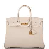 Hermes Craie Togo Birkin 35cm Gold Hardware