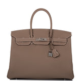 Hermes Birkin 35 Etoupe Togo Palladium Hardware