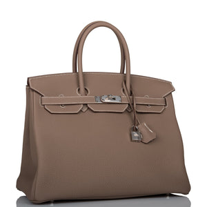 Hermes Birkin 35 Etoupe Togo Palladium Hardware