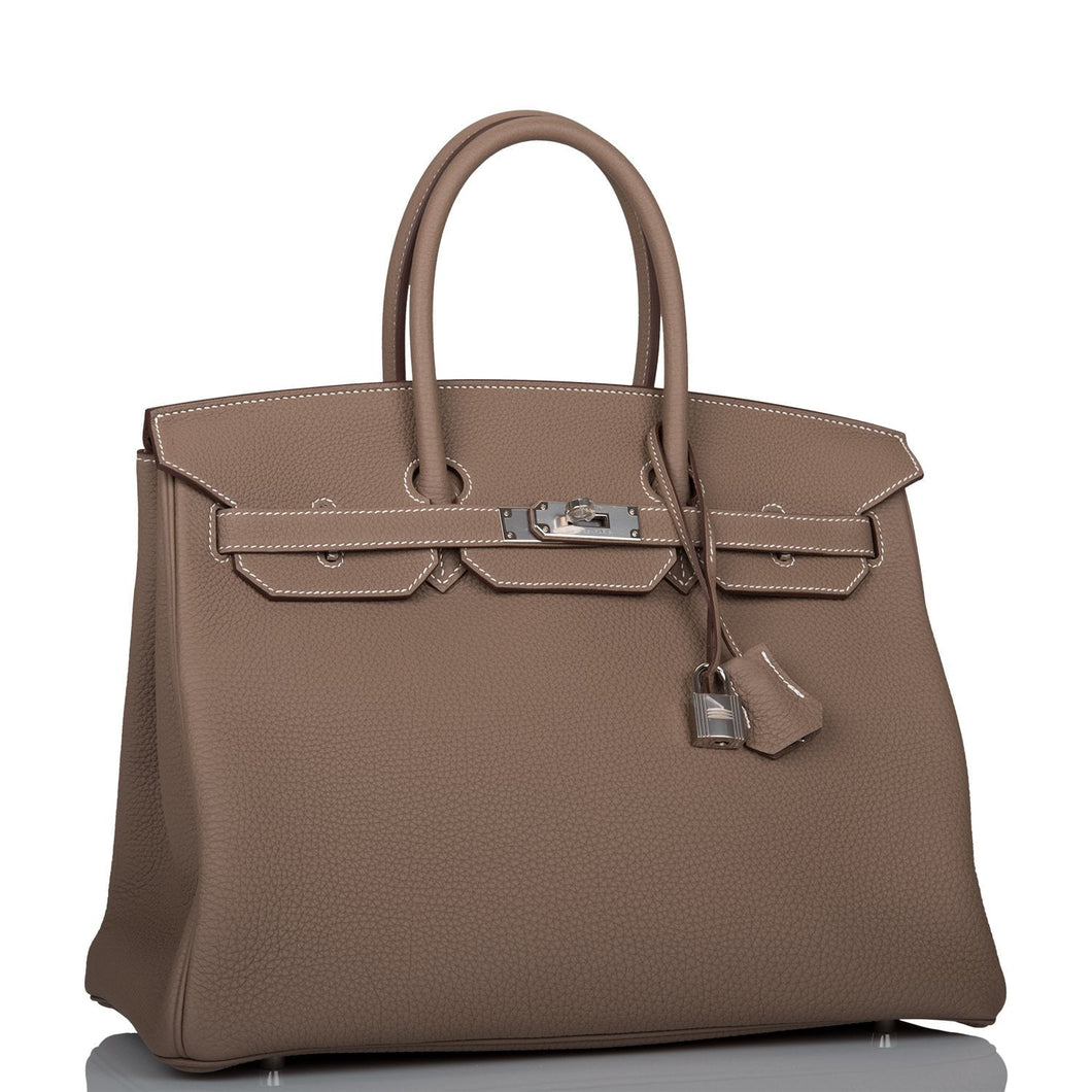 Hermes Birkin 35 Etoupe Togo Palladium Hardware