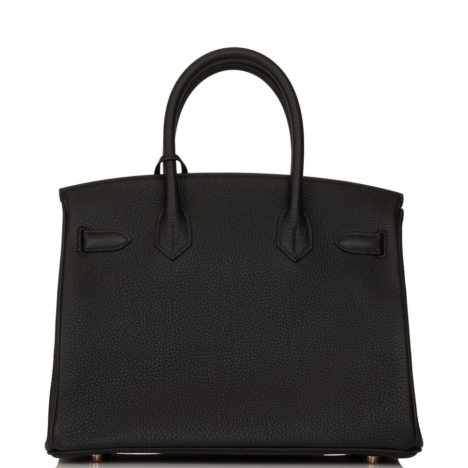 Hermes Birkin 30 Black Togo Rose Gold Hardware