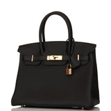 Hermes Birkin 30 Black Togo Rose Gold Hardware