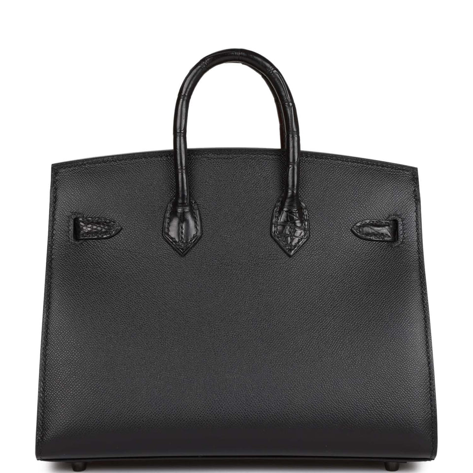 Hermes Sac Faubourg Birkin 20 So Black Matte Alligator Black Hardware