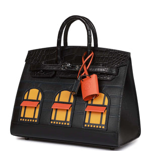 Hermes Sac Faubourg Birkin 20 So Black Matte Alligator Black Hardware