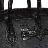 Hermes Sac Faubourg Birkin 20 So Black Matte Alligator Black Hardware