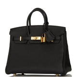 Hermes Birkin 25 Black Togo Gold Hardware