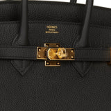 Hermes Birkin 25 Black Togo Gold Hardware