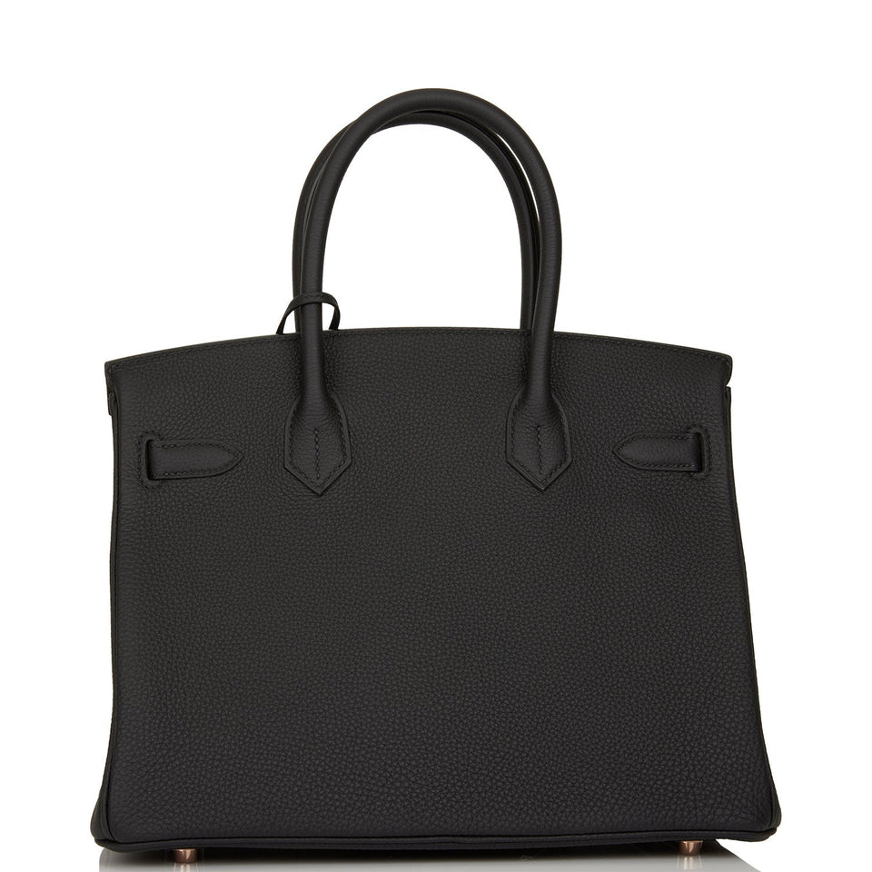 Hermes Birkin 30 Black Togo Rose Gold Hardware