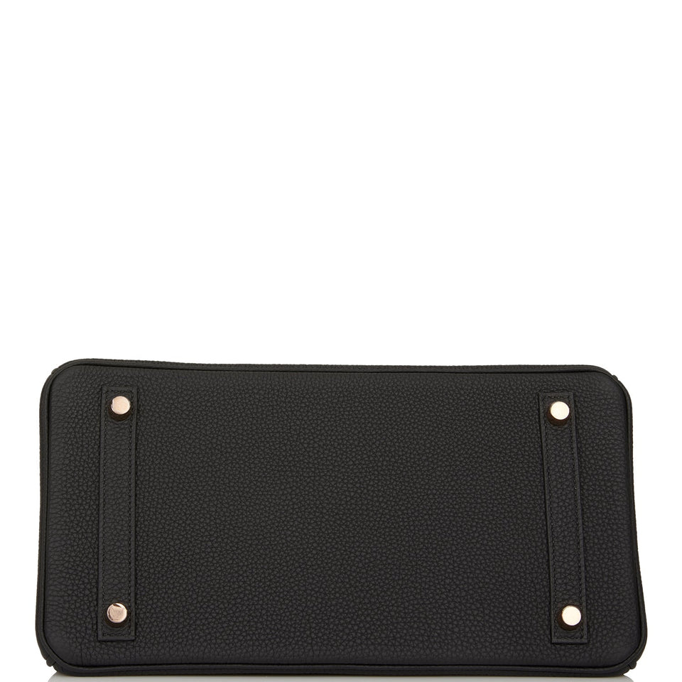 Hermes Birkin 30 Black Togo Rose Gold Hardware