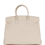 Hermes Birkin 35 Craie Togo Palladium Hardware