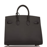 Hermes Birkin Sellier 25 Black Epsom Palladium Hardware