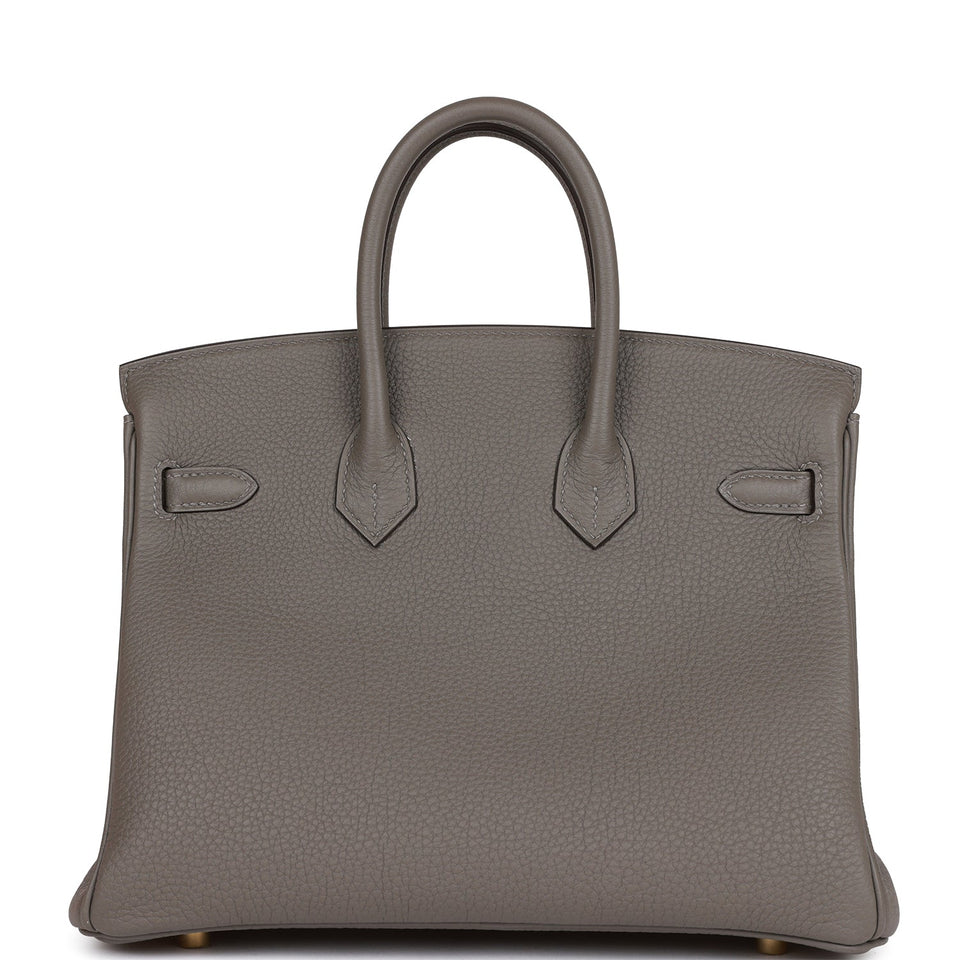Hermes Birkin 25 Gris Meyer Togo Gold Hardware