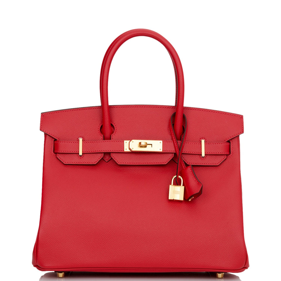 Hermes Birkin 30 Rouge Casaque Epsom Gold Hardware