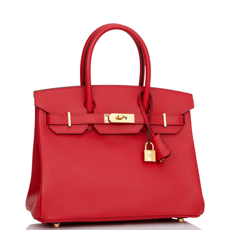 Hermes Birkin 30 Rouge Casaque Epsom Gold Hardware