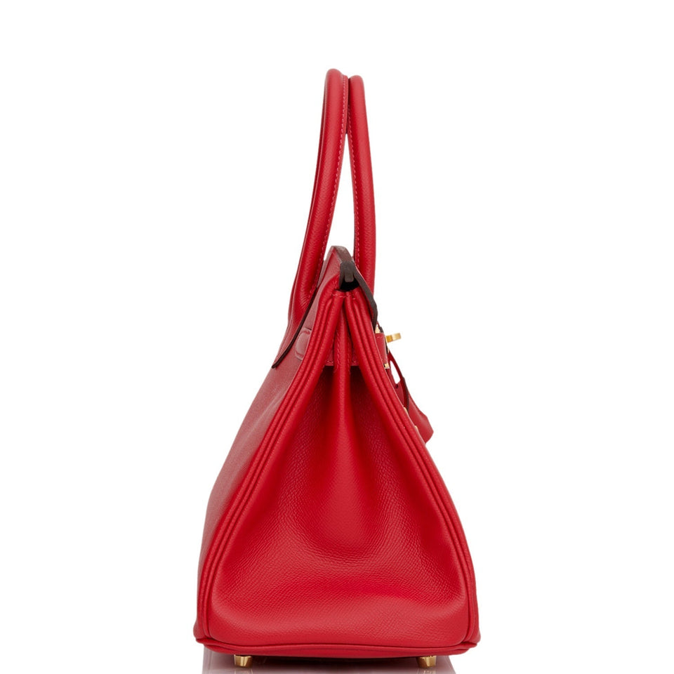 Hermes Birkin 30 Rouge Casaque Epsom Gold Hardware