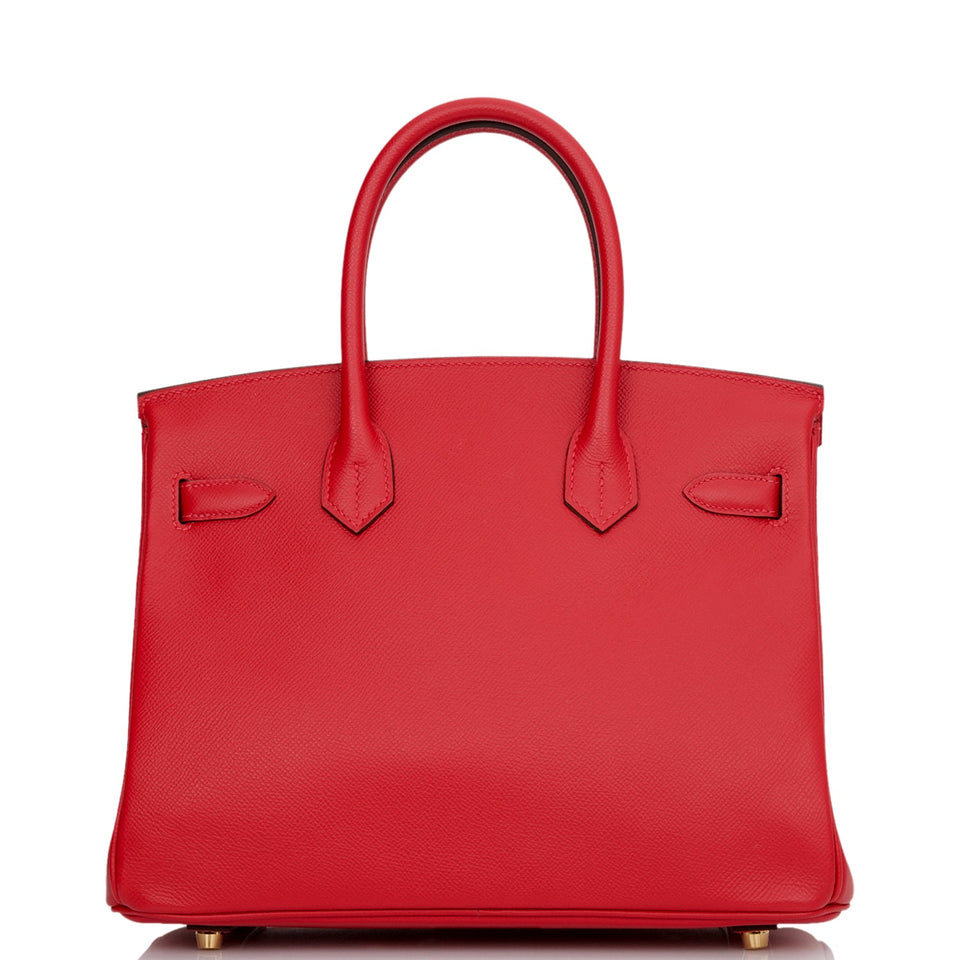 Hermes Birkin 30 Rouge Casaque Epsom Gold Hardware