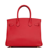 Hermes Birkin 30 Rouge Casaque Epsom Gold Hardware