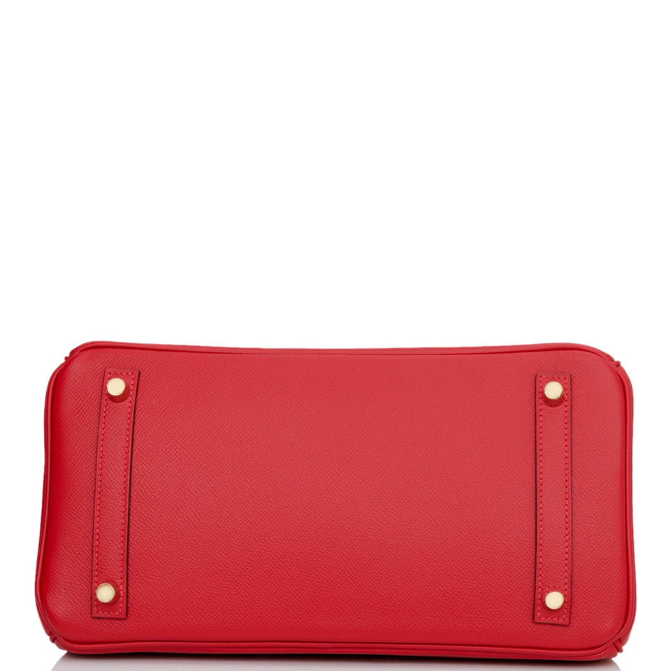 Hermes Birkin 30 Rouge Casaque Epsom Gold Hardware