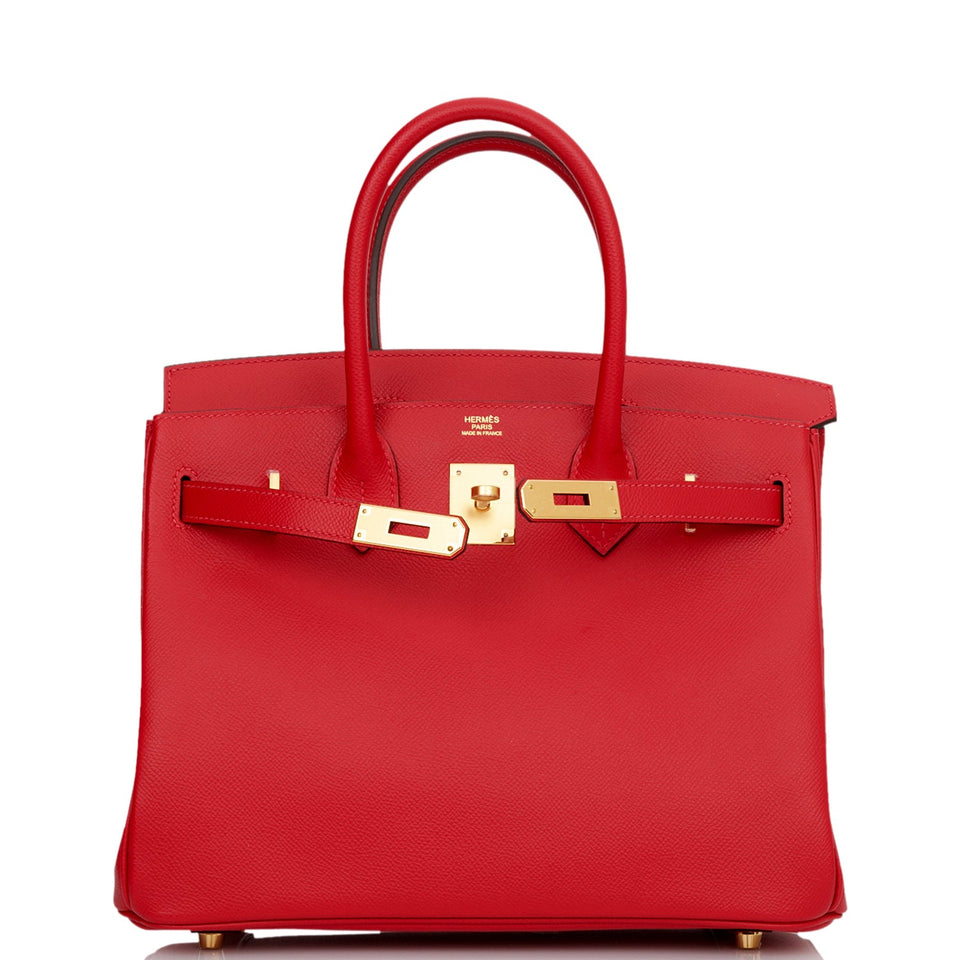 Hermes Birkin 30 Rouge Casaque Epsom Gold Hardware