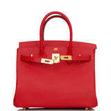 Hermes Birkin 30 Rouge Casaque Epsom Gold Hardware