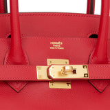 Hermes Birkin 30 Rouge Casaque Epsom Gold Hardware