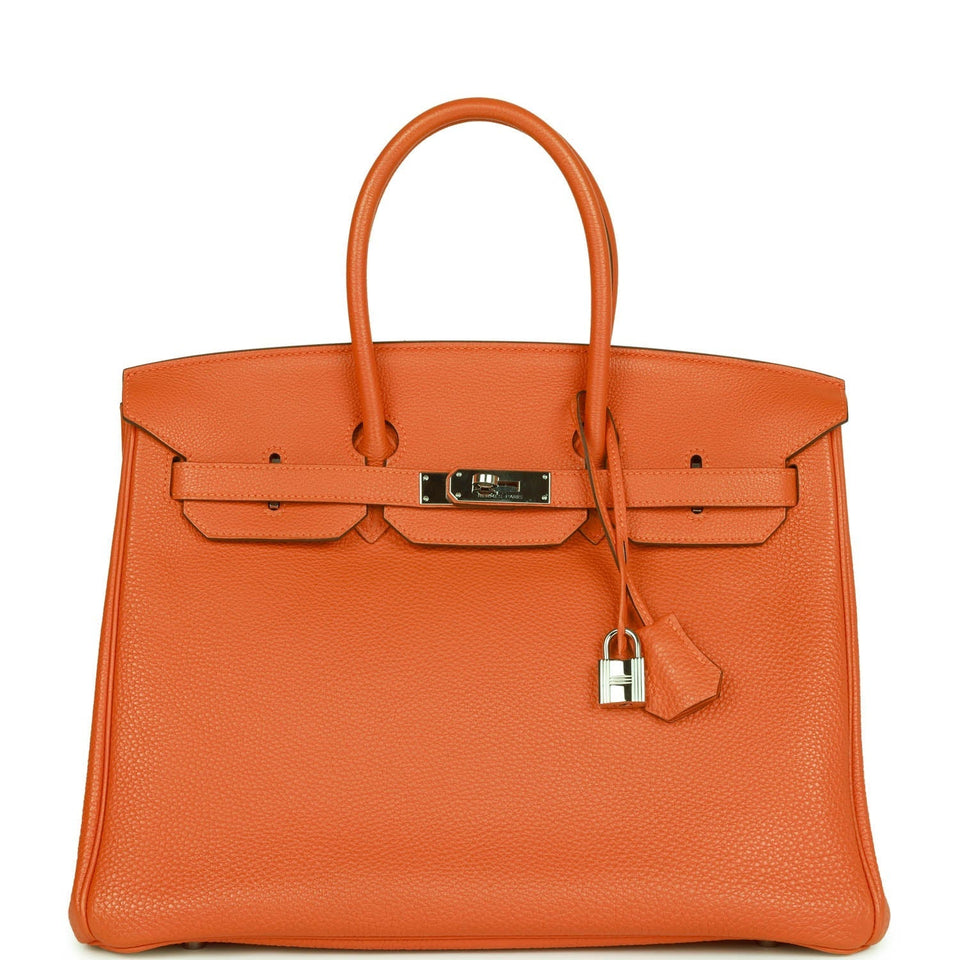 Hermes Birkin 35 Orange H Clemence Palladium Hardware - Remaining Payment for TJ