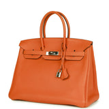 Hermes Birkin 35 Orange H Clemence Palladium Hardware - Remaining Payment for TJ