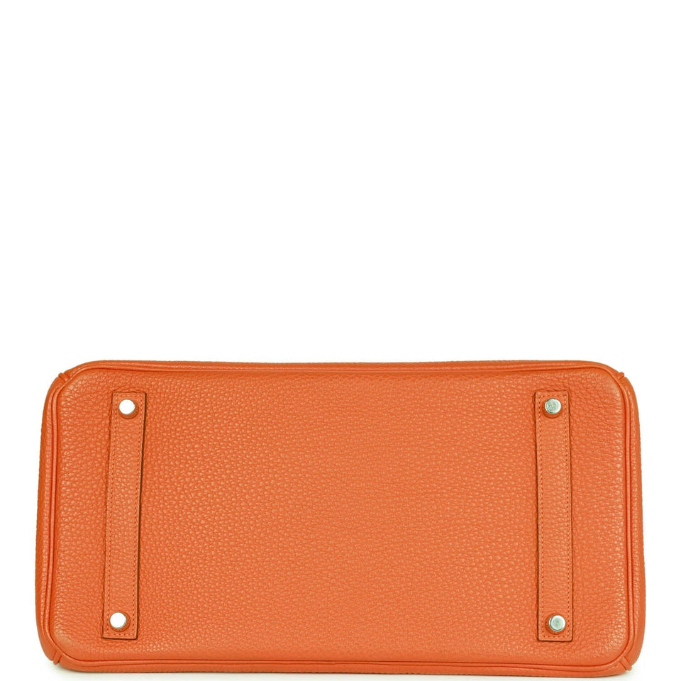 Hermes Birkin 35 Orange H Clemence Palladium Hardware -