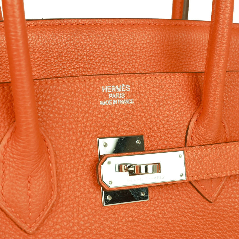 Hermes Birkin 35 Orange H Clemence Palladium Hardware - Remaining Payment for TJ